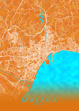 Malaga Spain City Map