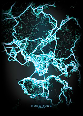 Hong Kong China City Map