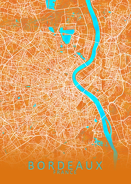 Bordeaux France City Map