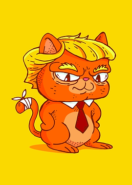 Trump cat cartoon