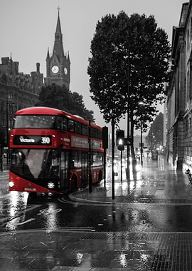 Bus grey red