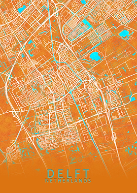 Delft Netherlands City Map