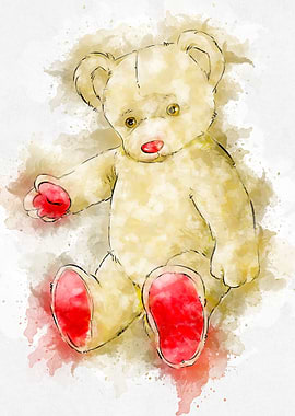 teddy bear watercolor