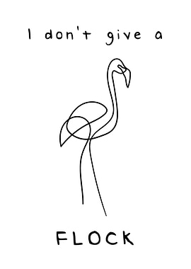 One line flamingo