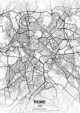 rome city map white