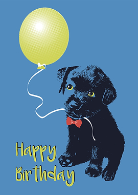 Puppy with balloon