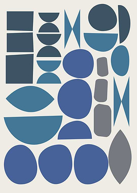 Abstract Shapes in Blue