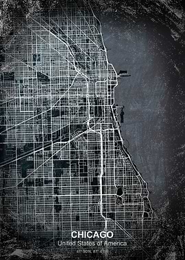 chicago chalkboard map