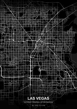 las vegas city map black