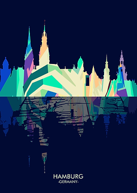 Hamburg Skyline Blue