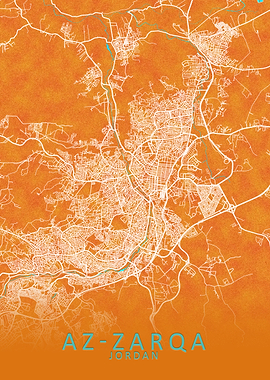 Az Zarqa Jordan City Map