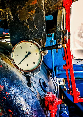 Old Locomotive Steam Gauge