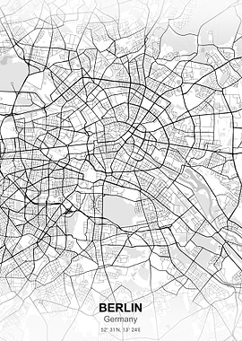 berlin city map white