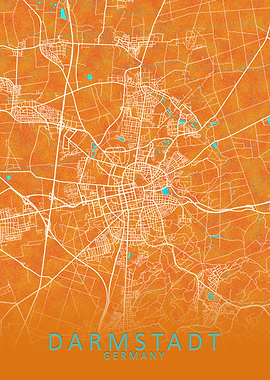 Darmstadt Germany City Map