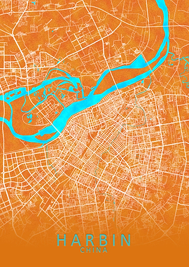 Harbin China City Map