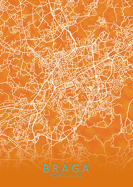 Braga Portugal City Map