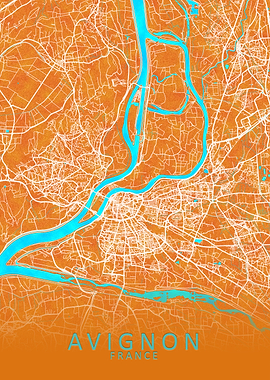 Avignon France City Map
