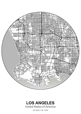 los angeles circle map