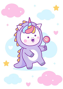 Unicorn in Dino Costume