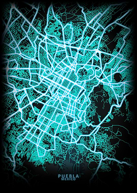 Puebla Mexico City Map