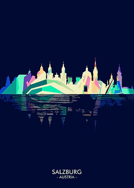 Salzburg city skyline