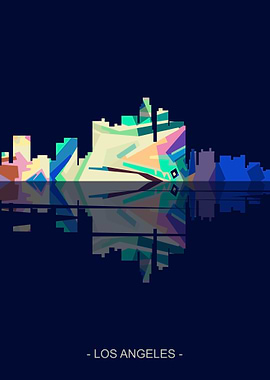 Los Angeles Skyline Blue