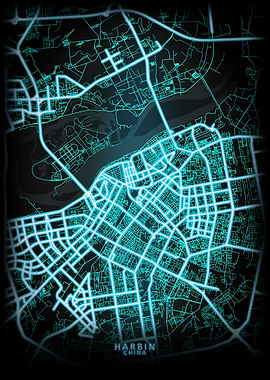 Harbin China City Map