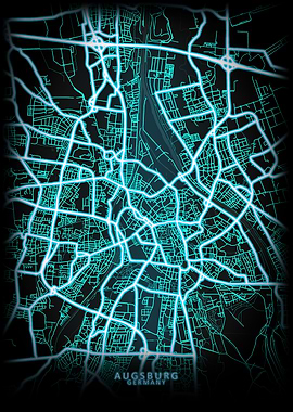 Augsburg Germany City Map