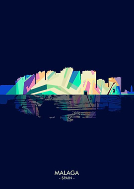 Malaga Skyline City Blue