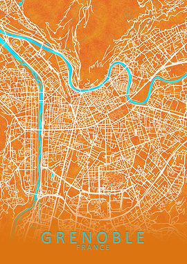 Grenoble France City Map