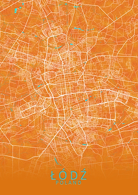 Lodz Poland City Map