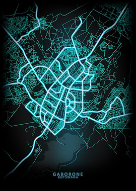 Gaborone Botswana City Map