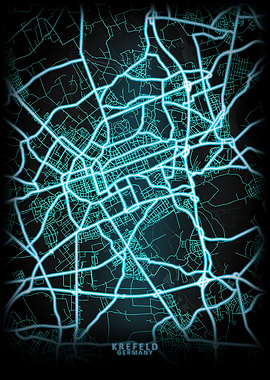 Krefeld Germany City Map
