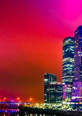 Skyscrapers At Night Left