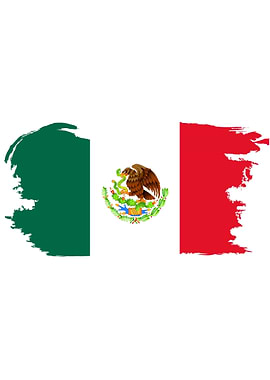 Mexican Flag With Grunge