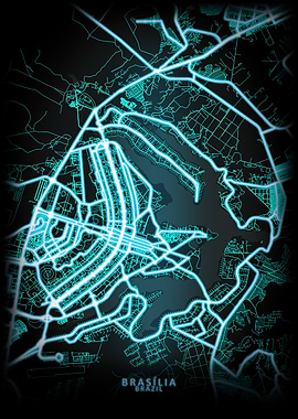 Brasilia Brazil City Map