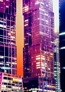 Red Sky Skyscrapers Right