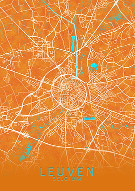 Leuven Belgium City Map
