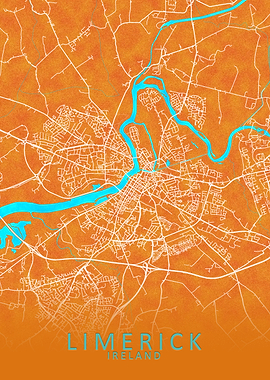 Limerick Ireland City Map