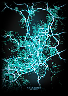 Az Zarqa Jordan City Map