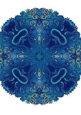 Indian Blue Cobalt Mandala