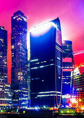 Skyscrapers At Night Right