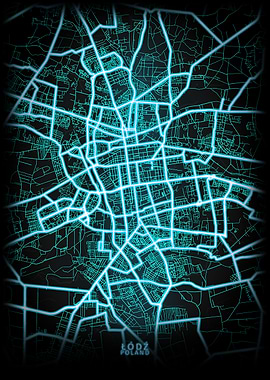 Lodz Poland City Map