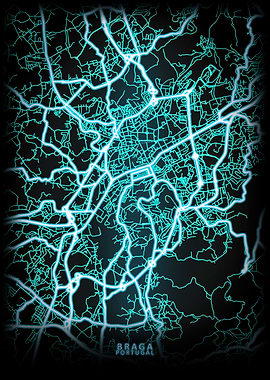 Braga Portugal City Map