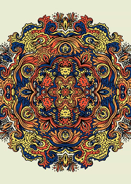 Orange Indian Mandala