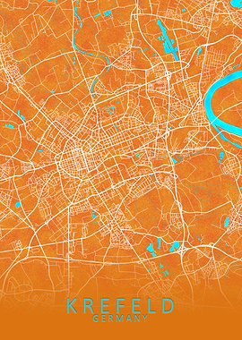 Krefeld Germany City Map
