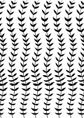 Black White Leaves 1