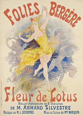 Folies Bergere Fleur de Lotus 1893 by Jules Cheret