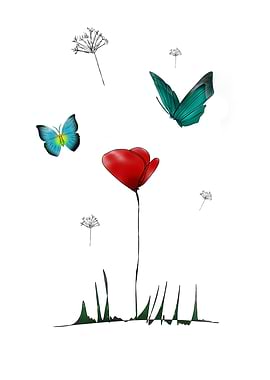 Poppy and Butterflies