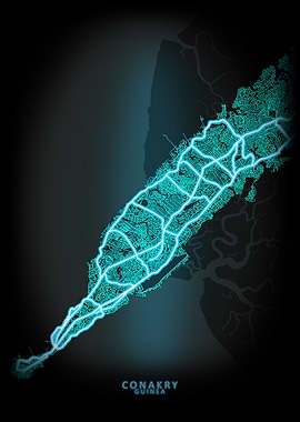 Conakry Guinea City Map